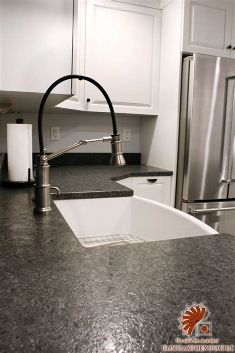 steel grey leathers granite with white cabinets|leather granite kitchen countertops.